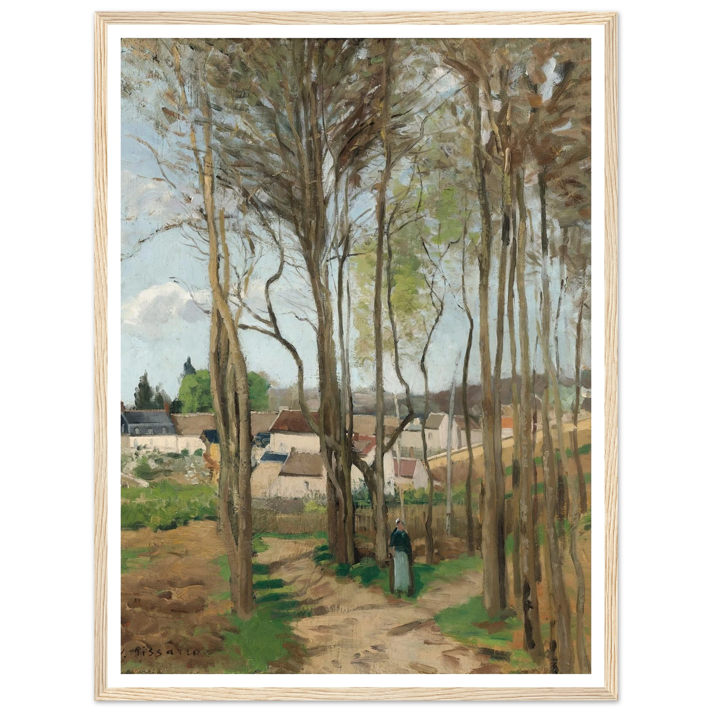 Le village à travers les arbres (circa 1869) Art Print | Camille Pissarro-Quipham Collections
