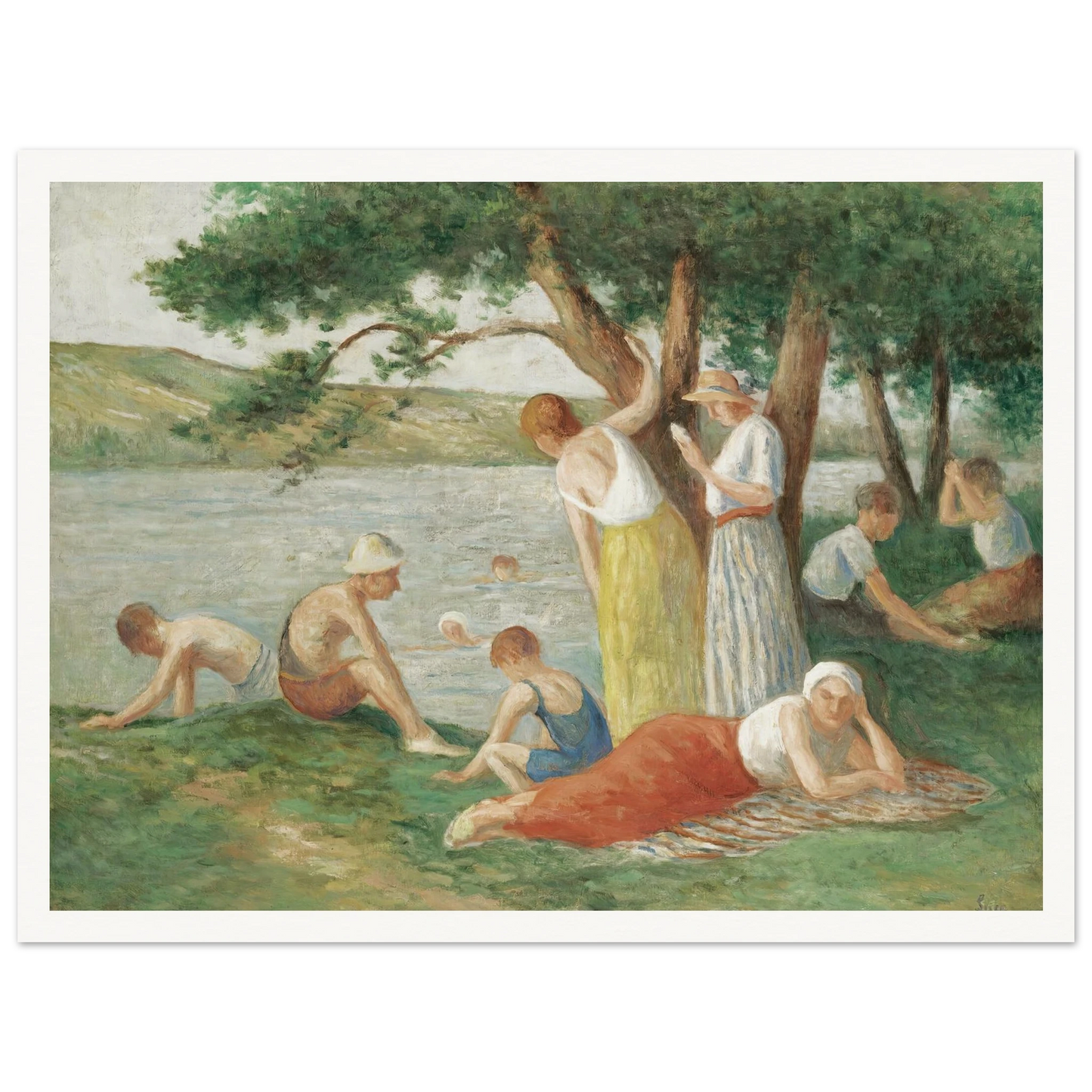 Rolleboise, La Baignade Art Print | Maximilien Luce-Quipham Collections