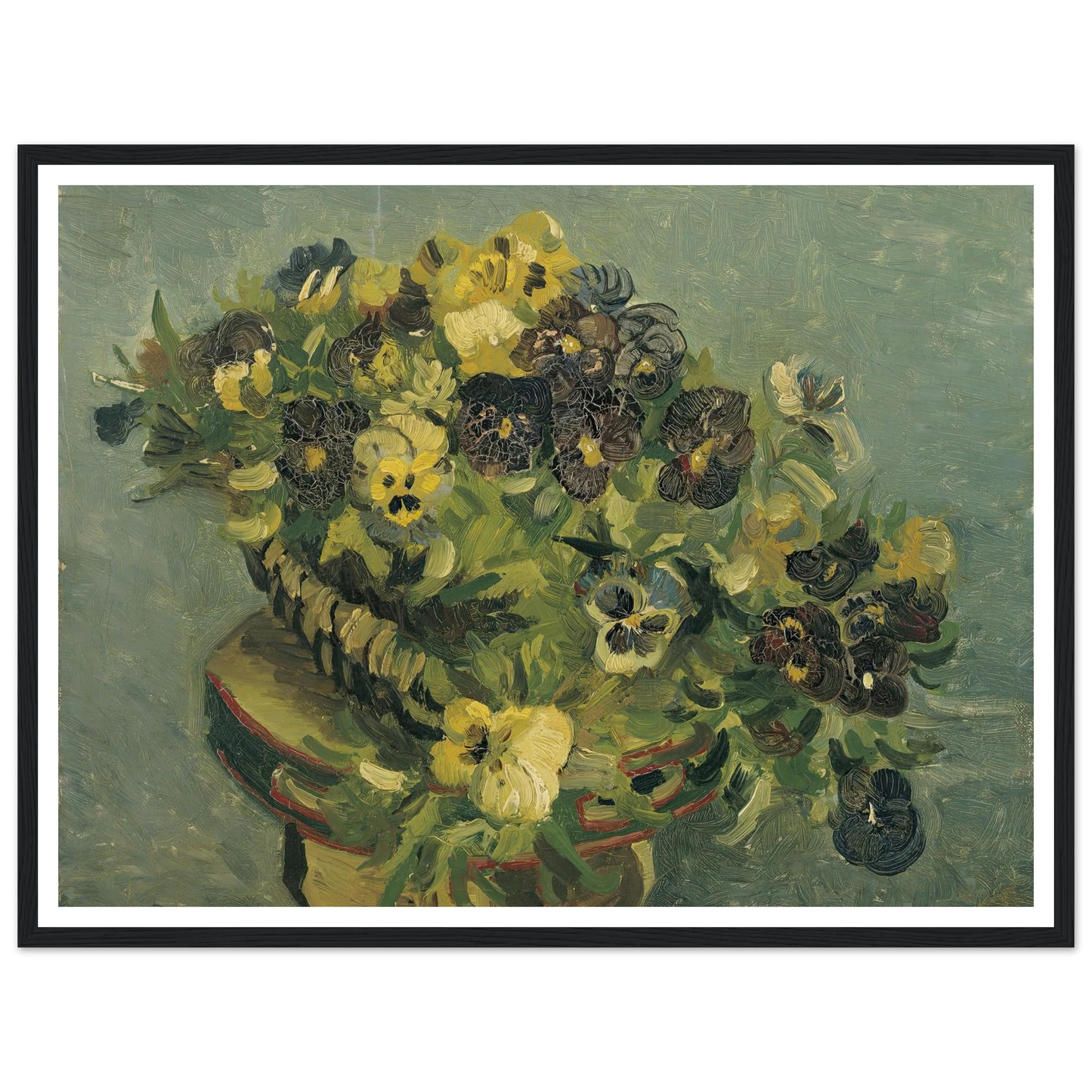 Basket of pansies on a small table (1887) Art Print | Vincent van Gogh-Quipham Collections