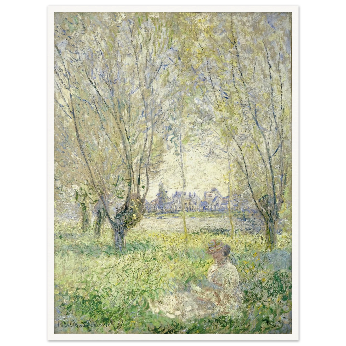 Woman Seated under the Willows (1880) Art Print | Claude Monet-Quipham Collections
