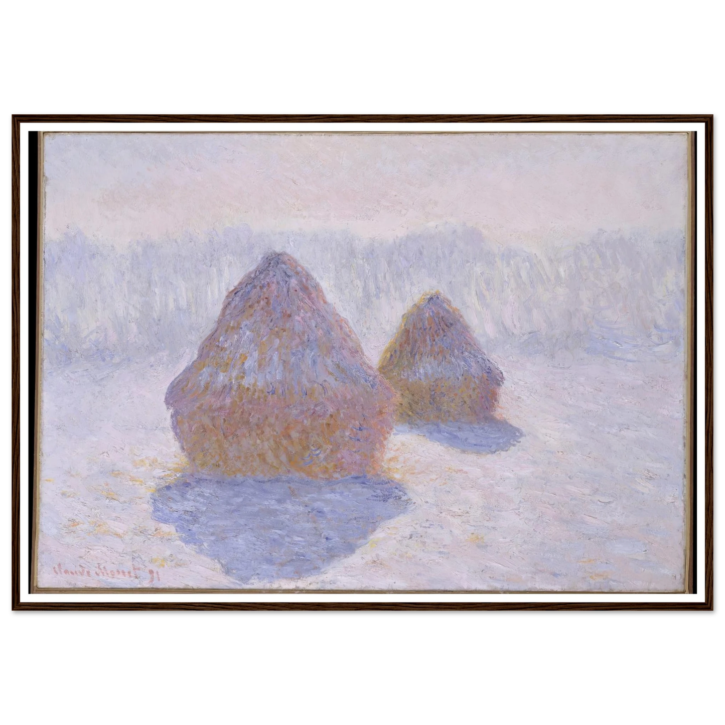 Haystacks (Effect of Snow and Sun) (1891) Art Print | Claude Monet-Quipham Collections
