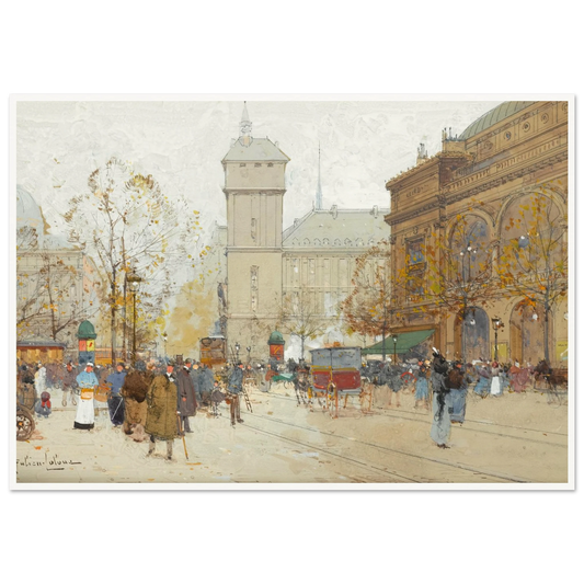 La Place Du Chatelet Art Print | Eugene Galien Laloue-Quipham Collections
