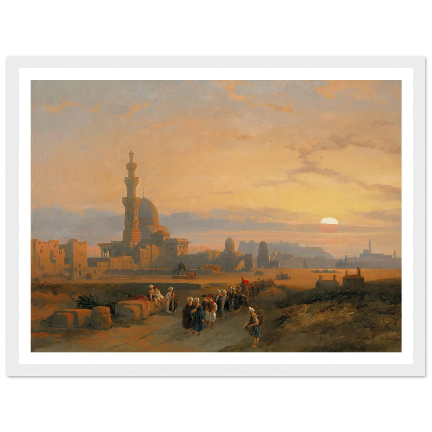 Procession before the tombs of the Caliphs, Grand Cairo (1846) Art Print | David Roberts-Quipham Collections