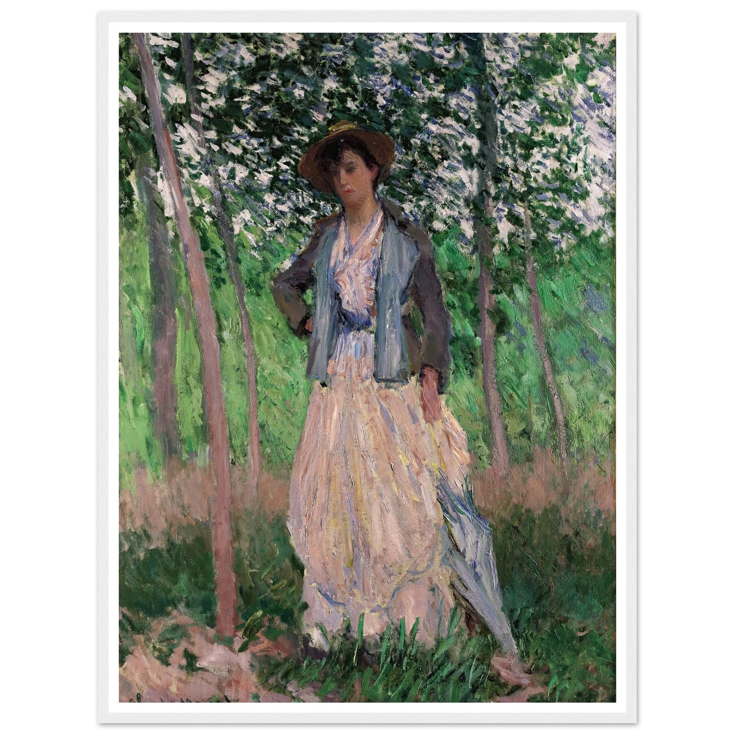 The Stroller (Suzanne Hoschedé, later Mrs. Theodore Earl Butler, 1868–1899) (1887) Art Print | Claude Monet-Quipham Collections