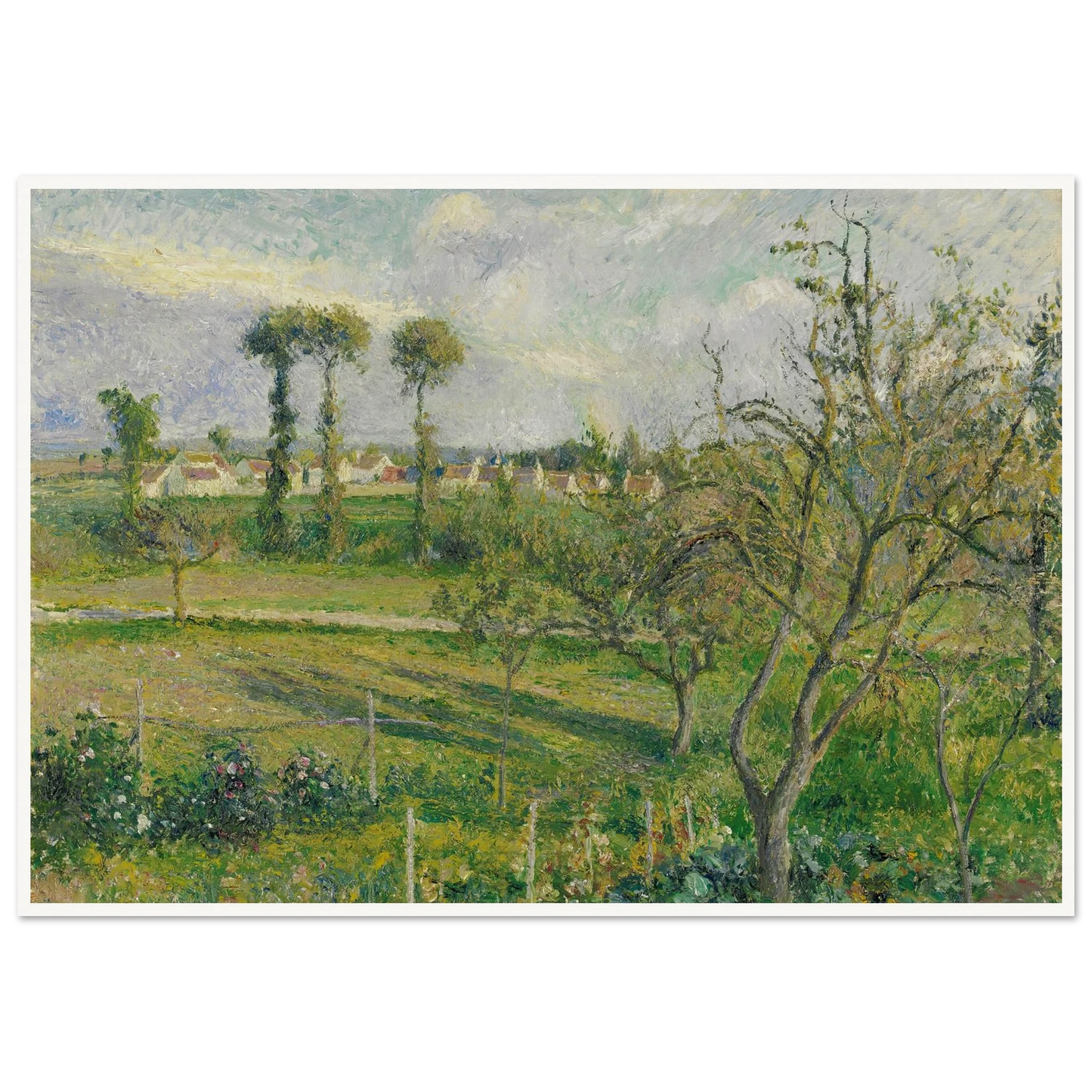 Soleil Couchant Au Valhermeil, Auvers-Sur-Oise (1880) Art Print | Camille Pissarro-Quipham Collections