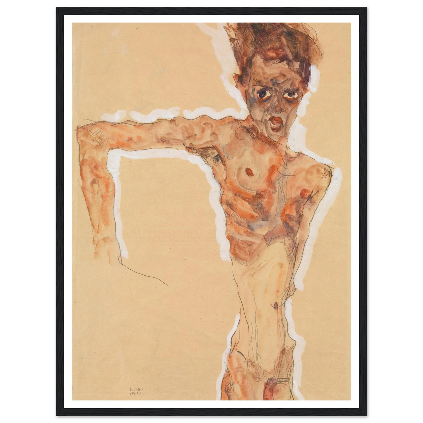 Self-Portrait (1911) Art Print | Egon Schiele-Quipham Collections