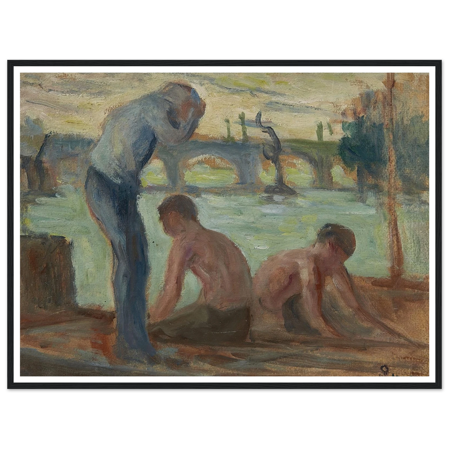 Personnages en bord de Seine Art Print | Maximilien Luce-Quipham Collections