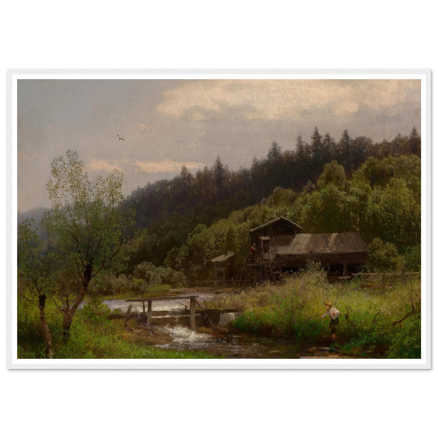 Farm House by the Creek Art Print | Hermann Ottomar Herzog-Quipham Collections