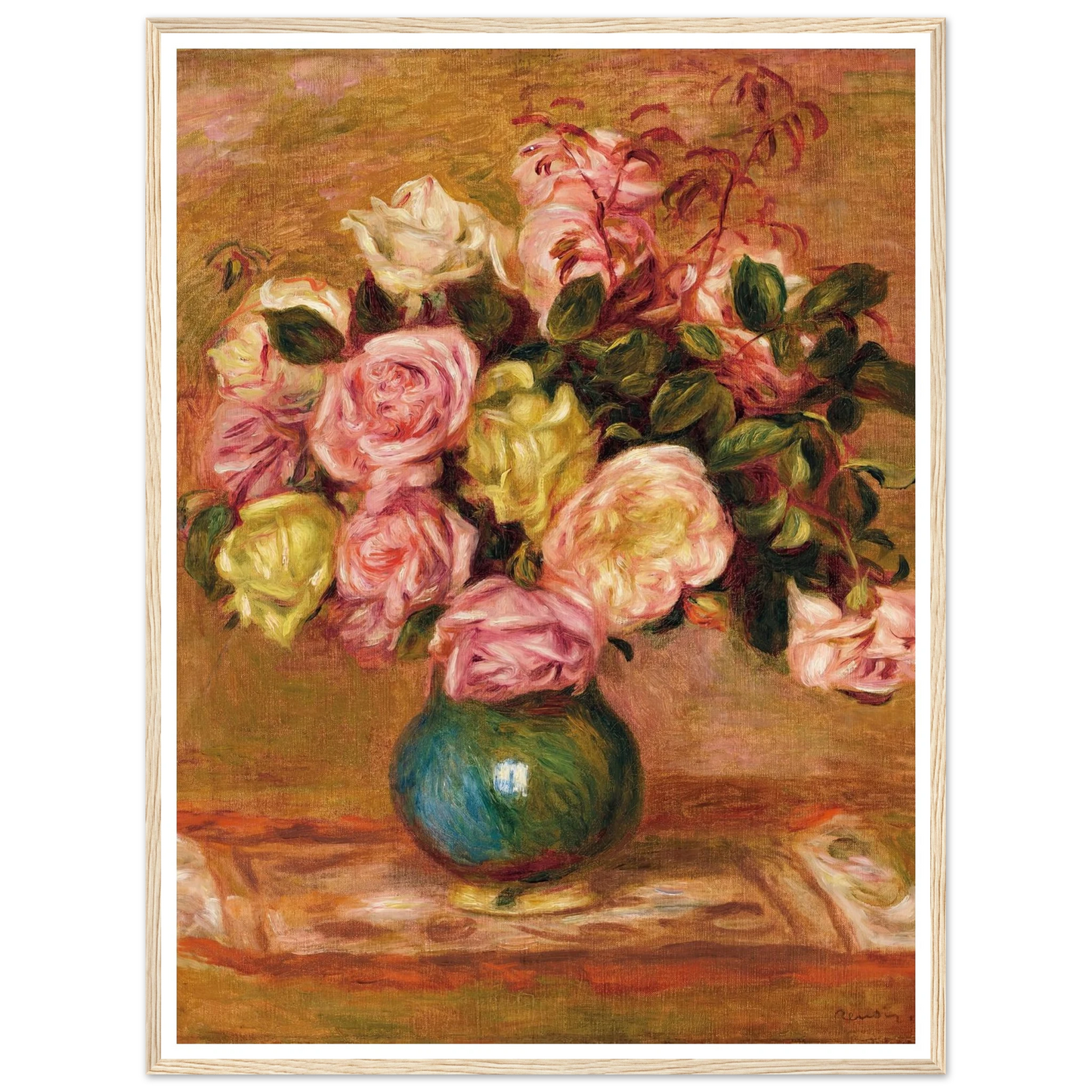 Bouquet de roses dans un vase (1906) Art Print | Pierre Auguste Renoir-Quipham Collections