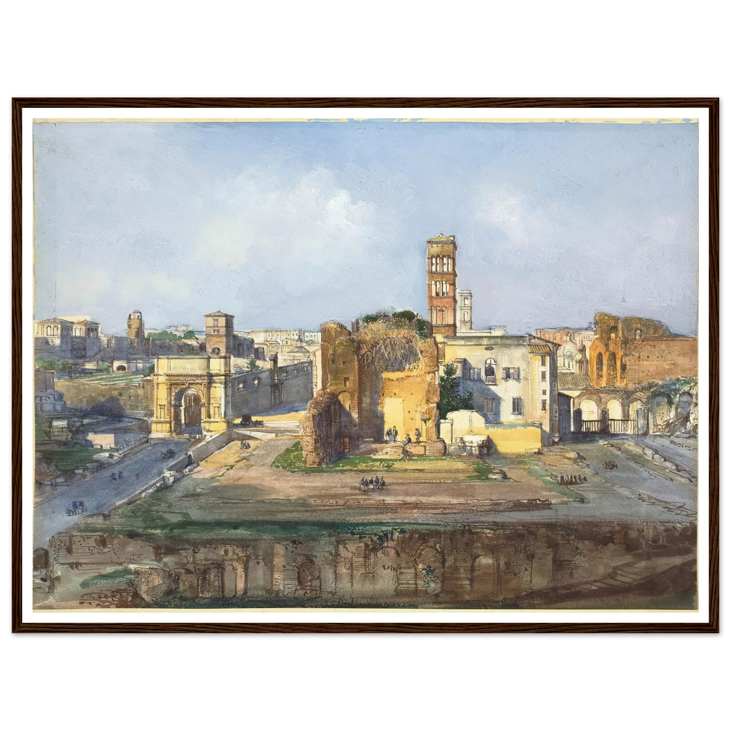 The Arch of Titus and the Temple of Venus and Rome near the Roman Forum Art Print | Ippolito Caffi-Quipham Collections