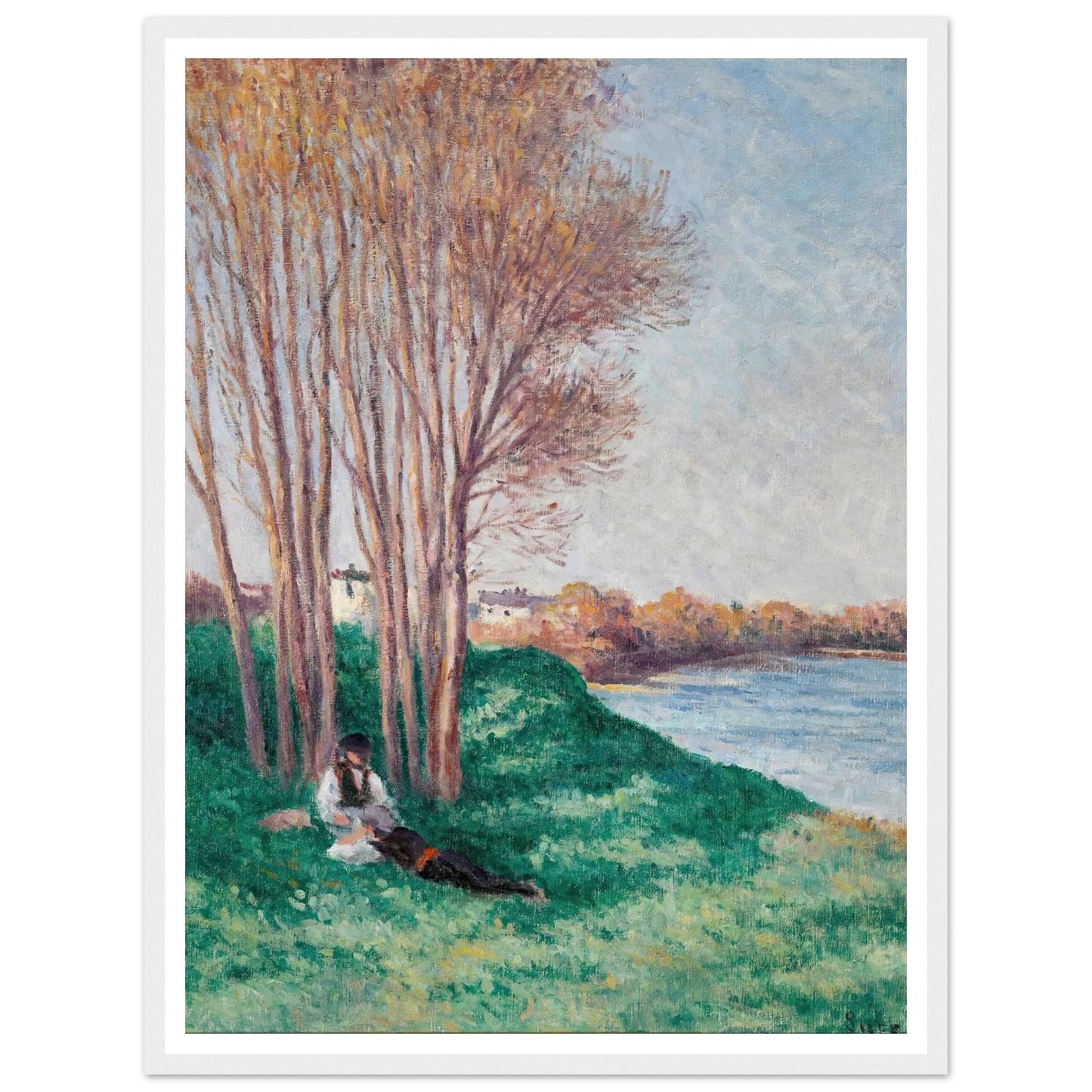 Le Repos sur les Bords de la Loire à Saint-Ay (circa 1910-12) Art Print | Maximilien Luce-Quipham Collections
