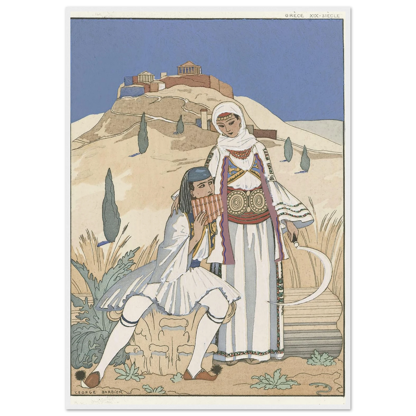 La flute de Pan (1923) Art Print | George Barbier-Quipham Collections