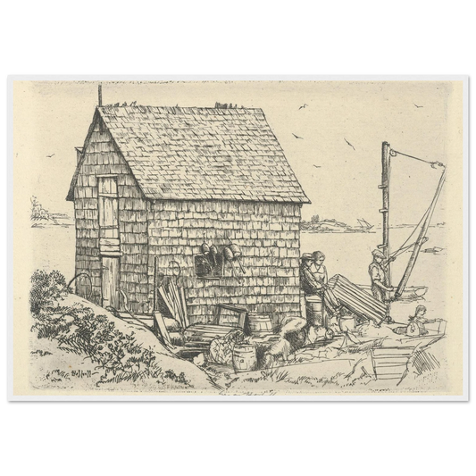 Fish House Idyll (1900-1925) Art Print | Ernest Haskell-Quipham Collections