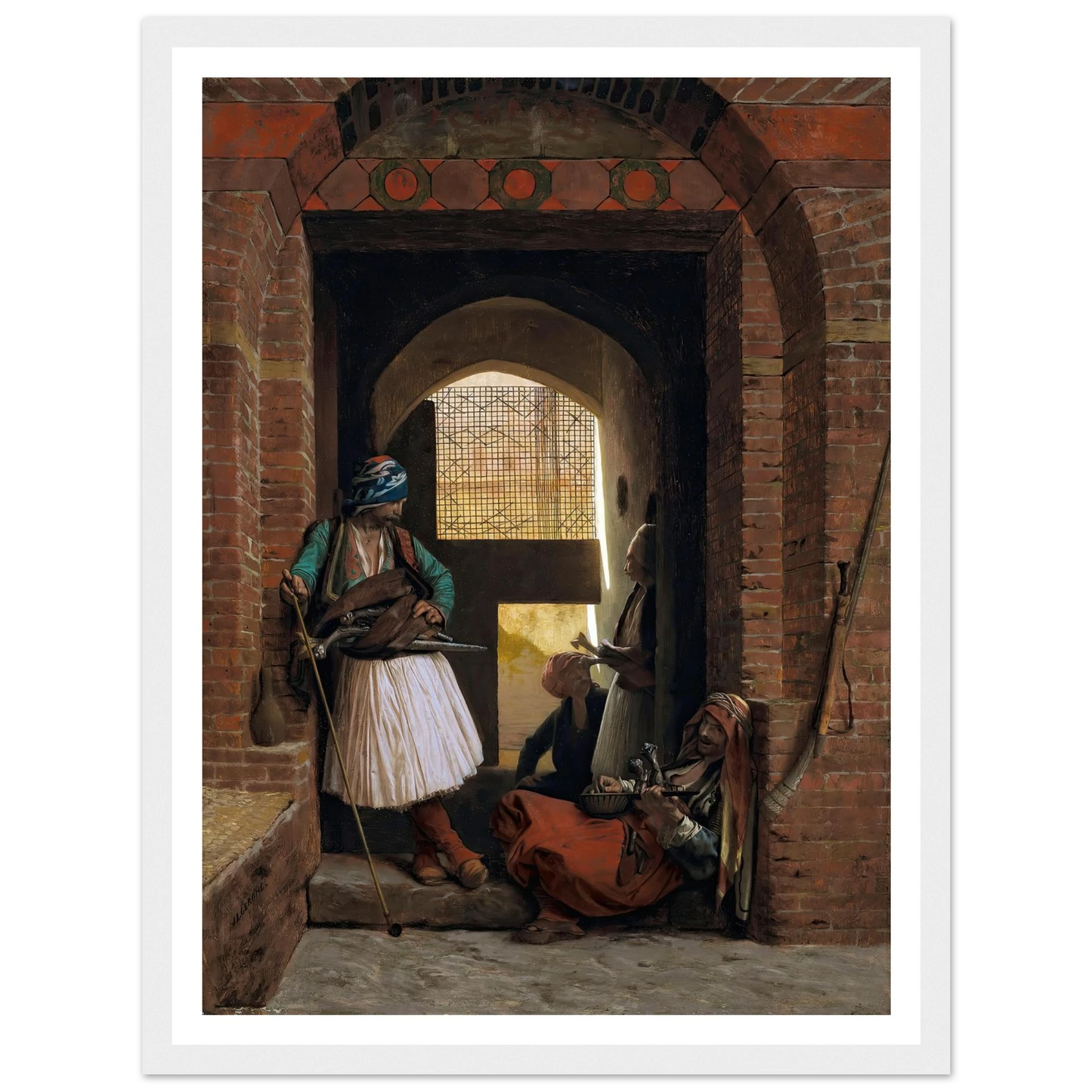 Corps de garde d’arnautes au Caire (1861.) Art Print | Jean Leon Gerome-Quipham Collections
