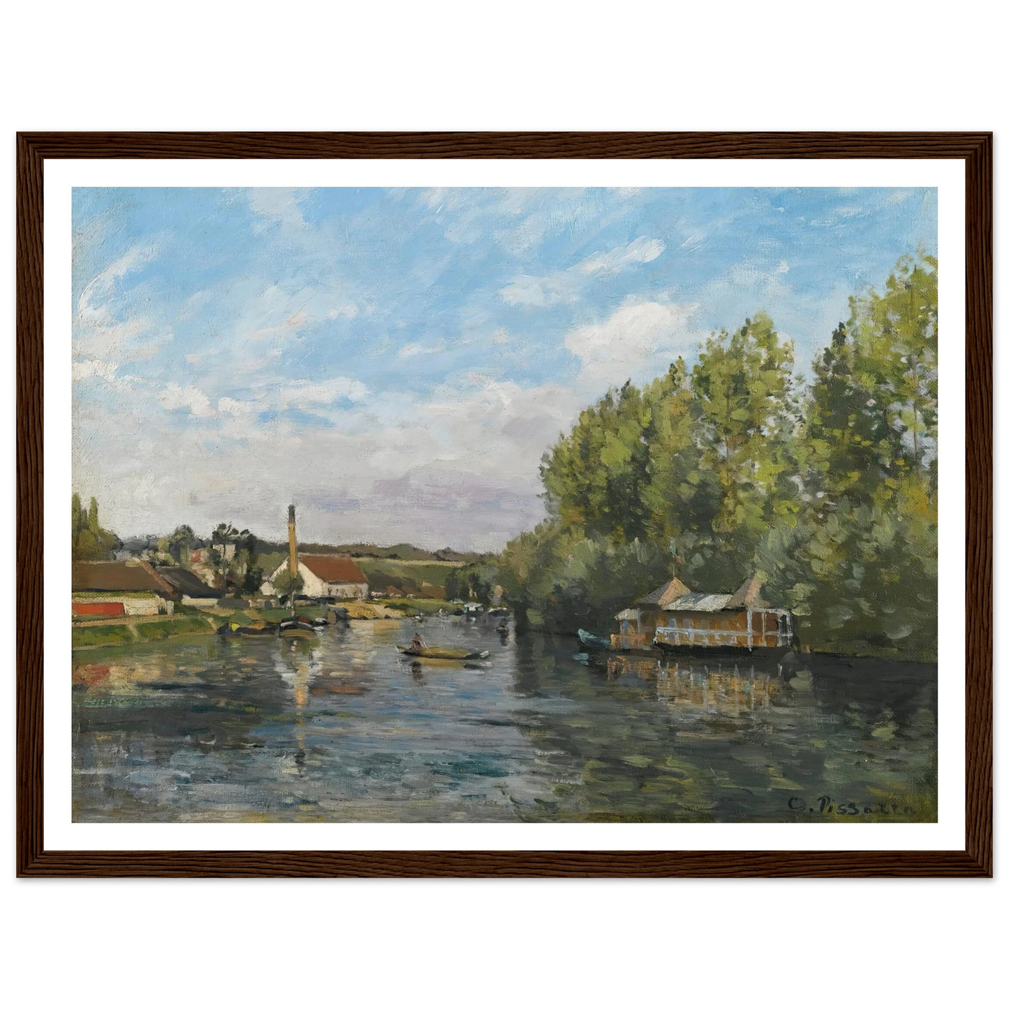 La Seine À Port-Marly (circa 1872) Art Print | Camille Pissarro-Quipham Collections