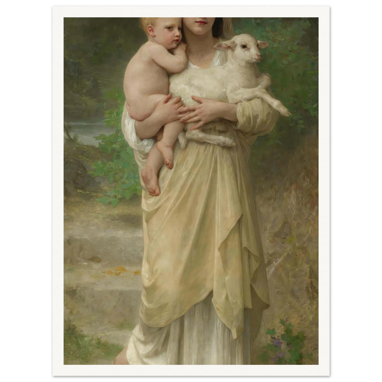 Les Agneaux (1897) Art Print | William Bouguereau-Quipham Collections