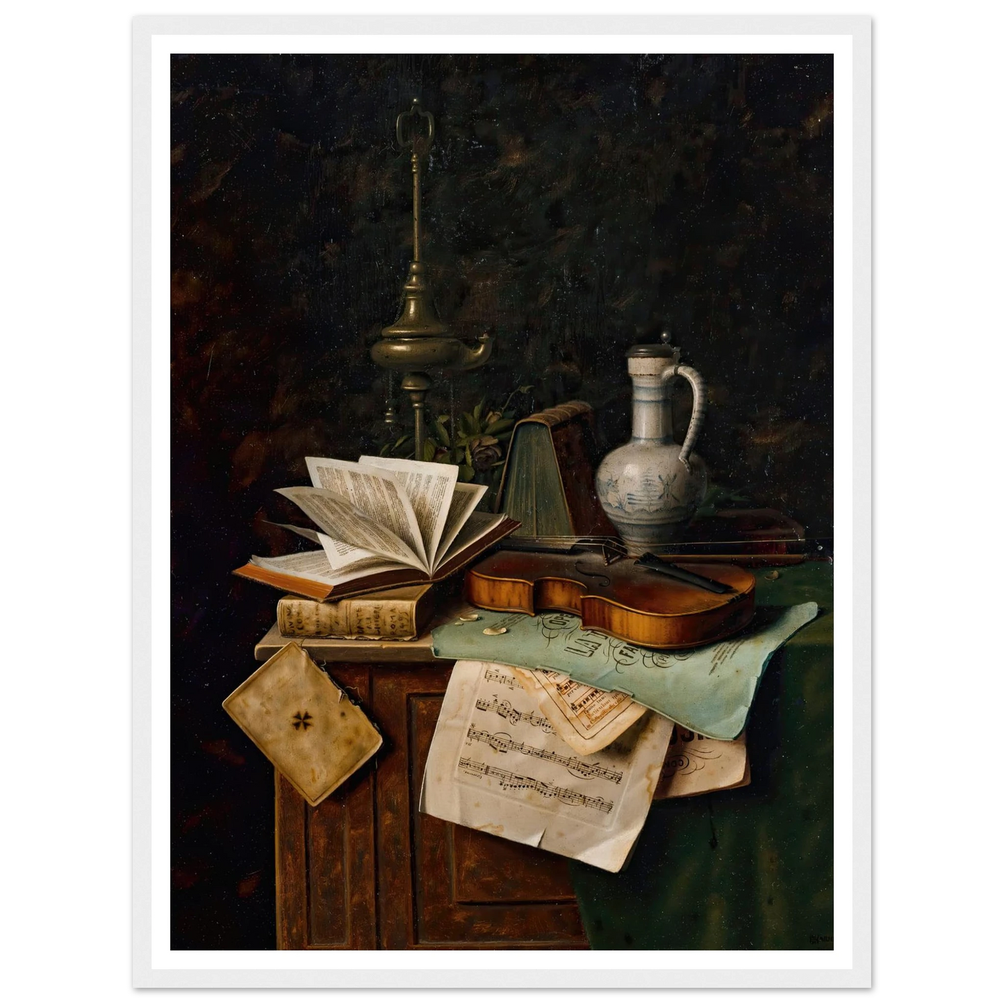 Still Life With Violin (1885) Art Print | William Michael Harnett-Quipham Collections