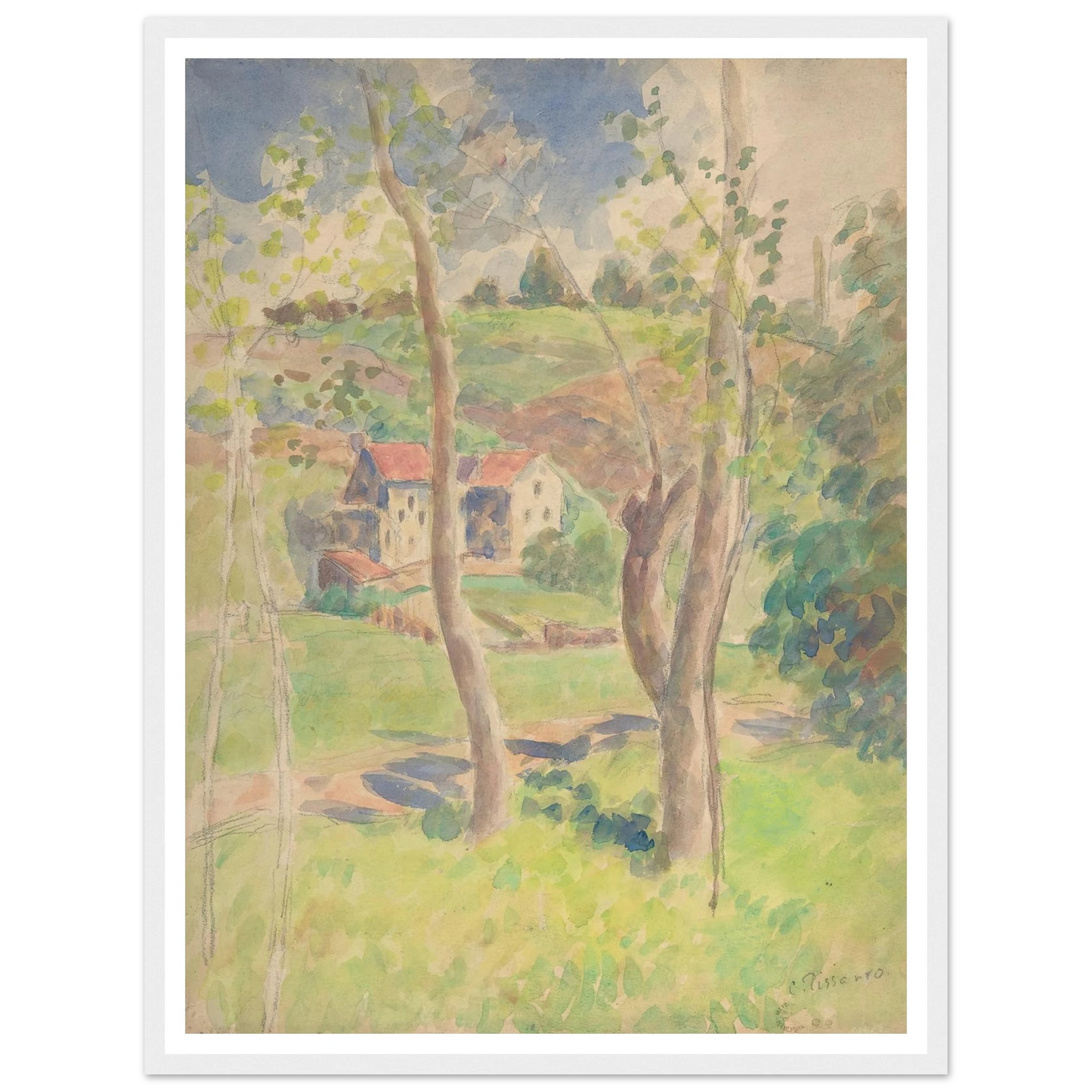 Landscape (second half 19th century) Art Print | Camille Pissarro-Quipham Collections