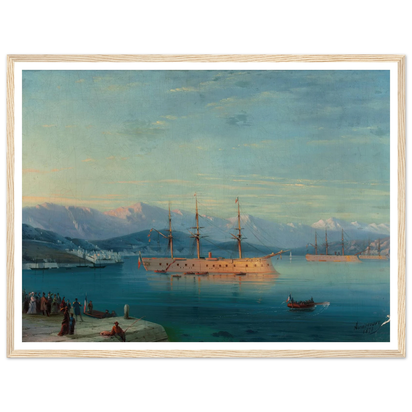 French Ships Departing the Black Sea (1871) Art Print | Ivan Konstantinovich Aivazovsky-Quipham Collections
