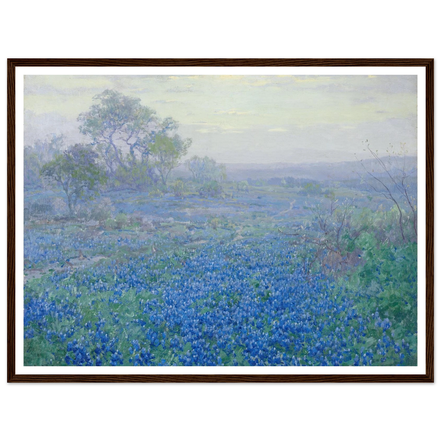 A Cloudy Day, Bluebonnets near San Antonio, Texas (1918) Art Print | Julian Onderdonk-Quipham Collections