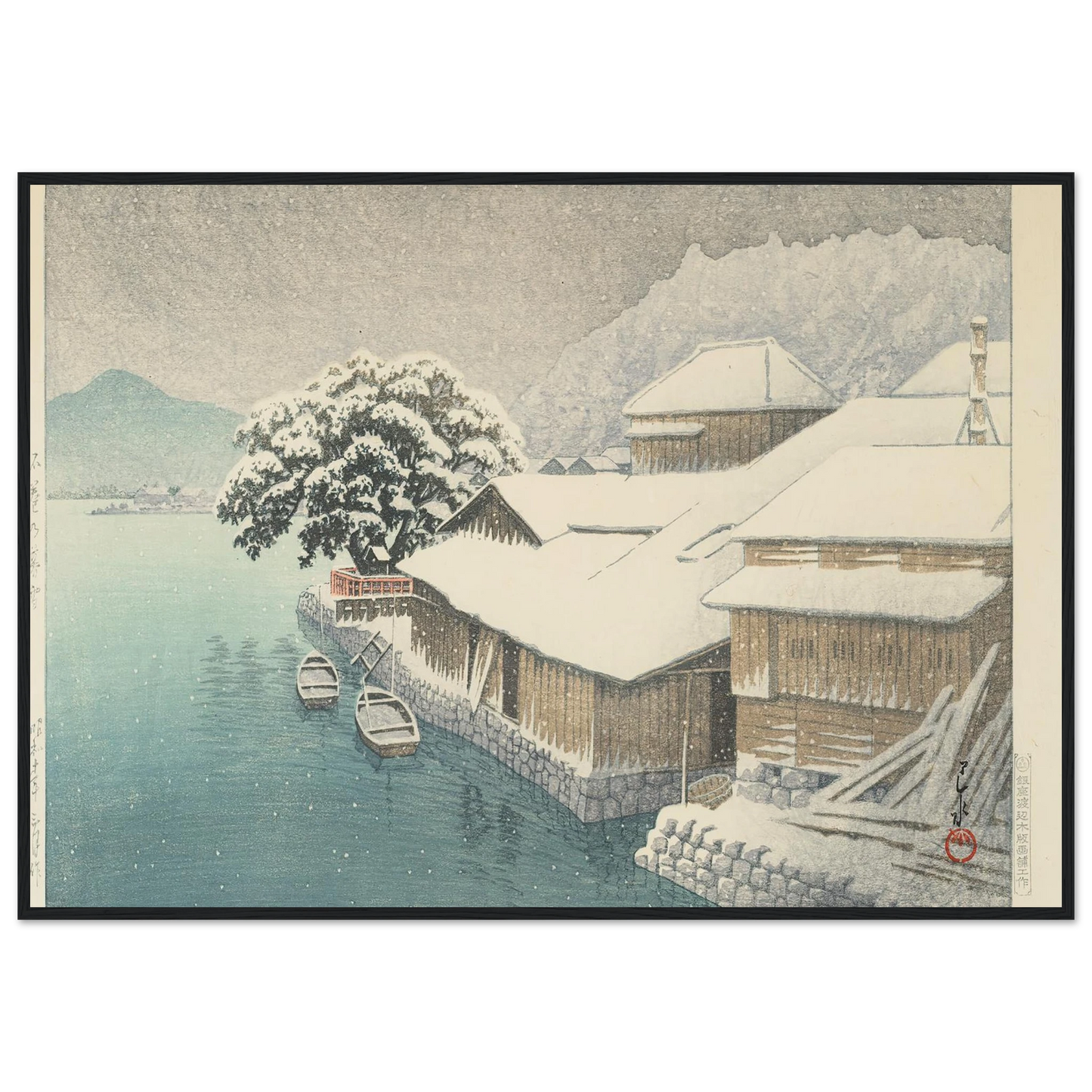 Ishinomaki no bosetsu (Evening Snow at Ishinomaki) (1935) Art Print | Kawase Hasui-Quipham Collections