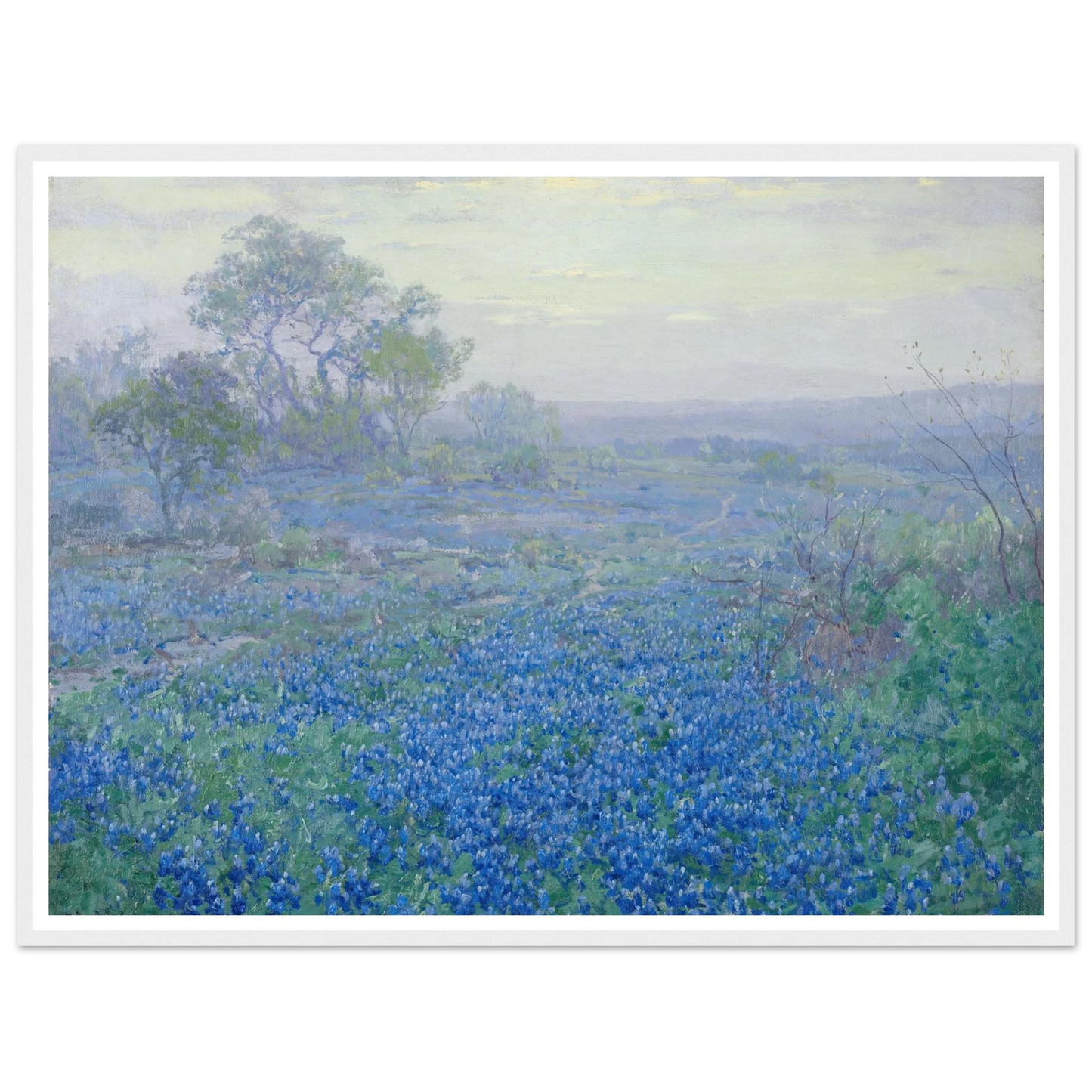 A Cloudy Day, Bluebonnets near San Antonio, Texas (1918) Art Print | Julian Onderdonk-Quipham Collections
