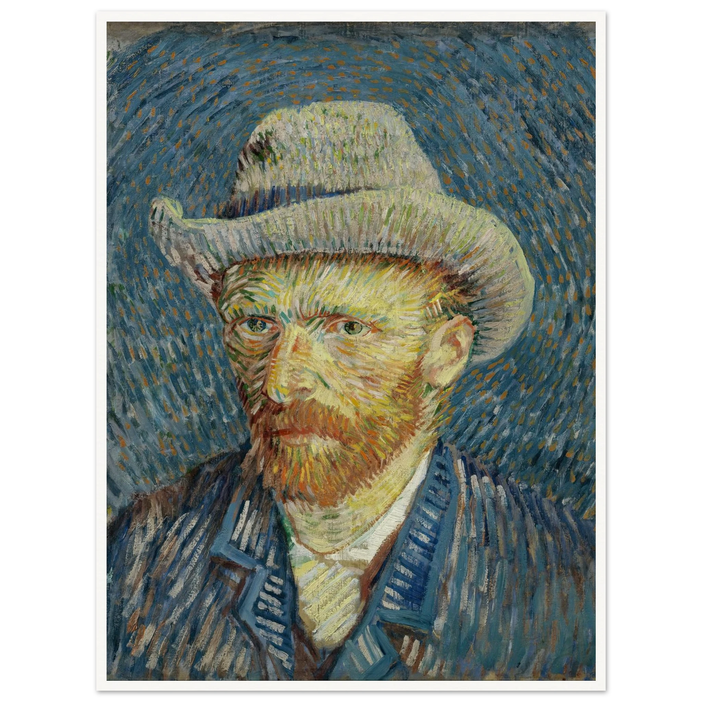 Self-portrait with grey felt hat (1887) Art Print | Vincent van Gogh-Quipham Collections