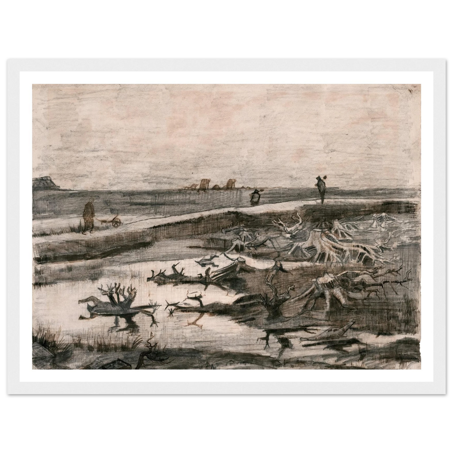 Landscape with Bog Trunks (Travaux aux Champs) (1883) Art Print | Vincent van Gogh-Quipham Collections