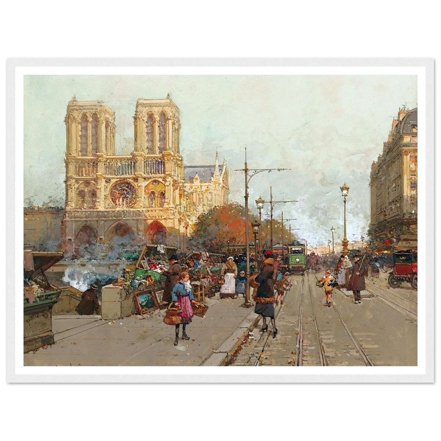 Notre Dame De Paris, Vue Du Quai De Montebello Art Print | Eugene Galien Laloue-Quipham Collections