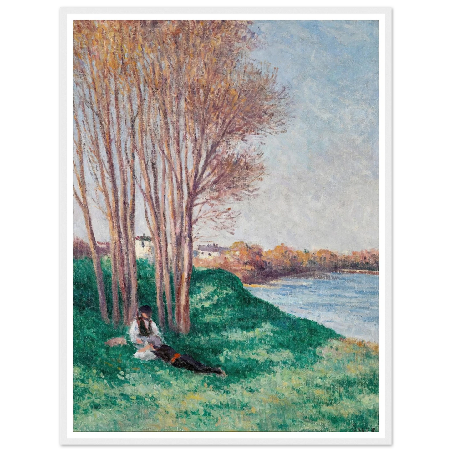 Le Repos sur les Bords de la Loire à Saint-Ay (circa 1910-12) Art Print | Maximilien Luce-Quipham Collections