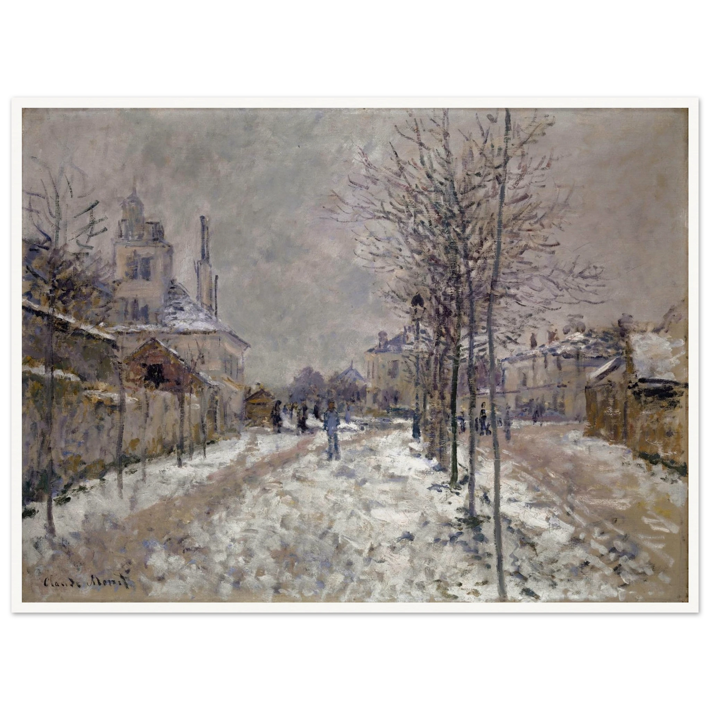 The Snow-Covered Boulevard De Pontoise In Argenteuil (1875) Art Print | Claude Monet-Quipham Collections