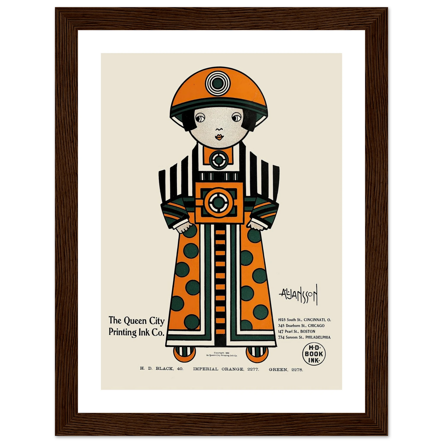 Queen City Ink, Ad. 02 (1890-1913) Art Print | Augustus Jansson-Quipham Collections