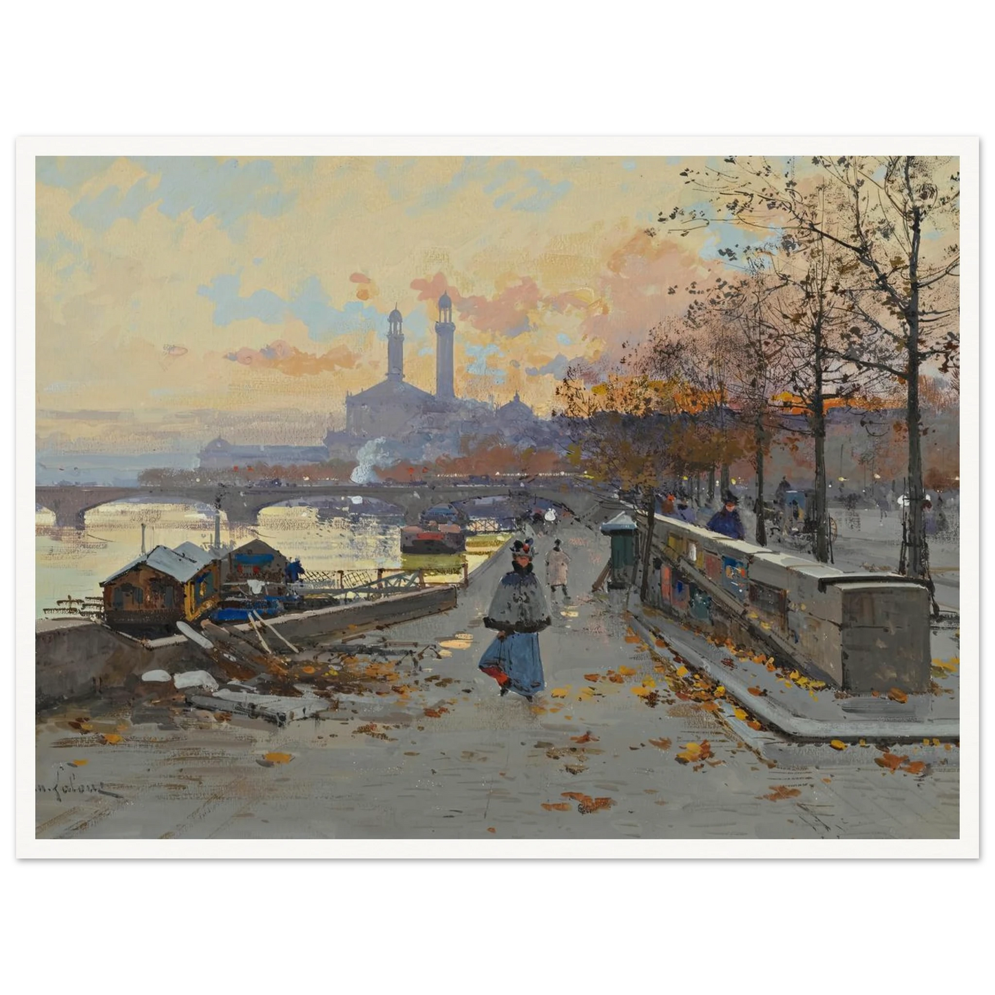 Au Quai Art Print | Eugene Galien Laloue-Quipham Collections