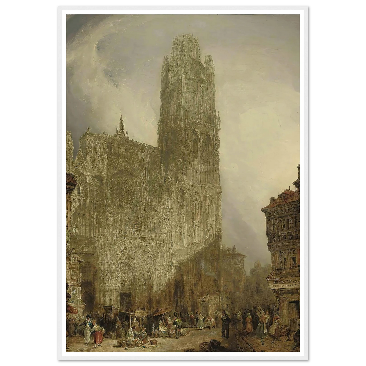 West front of Notre Dame Cathedral, Rouen (1825) Art Print | David Roberts-Quipham Collections