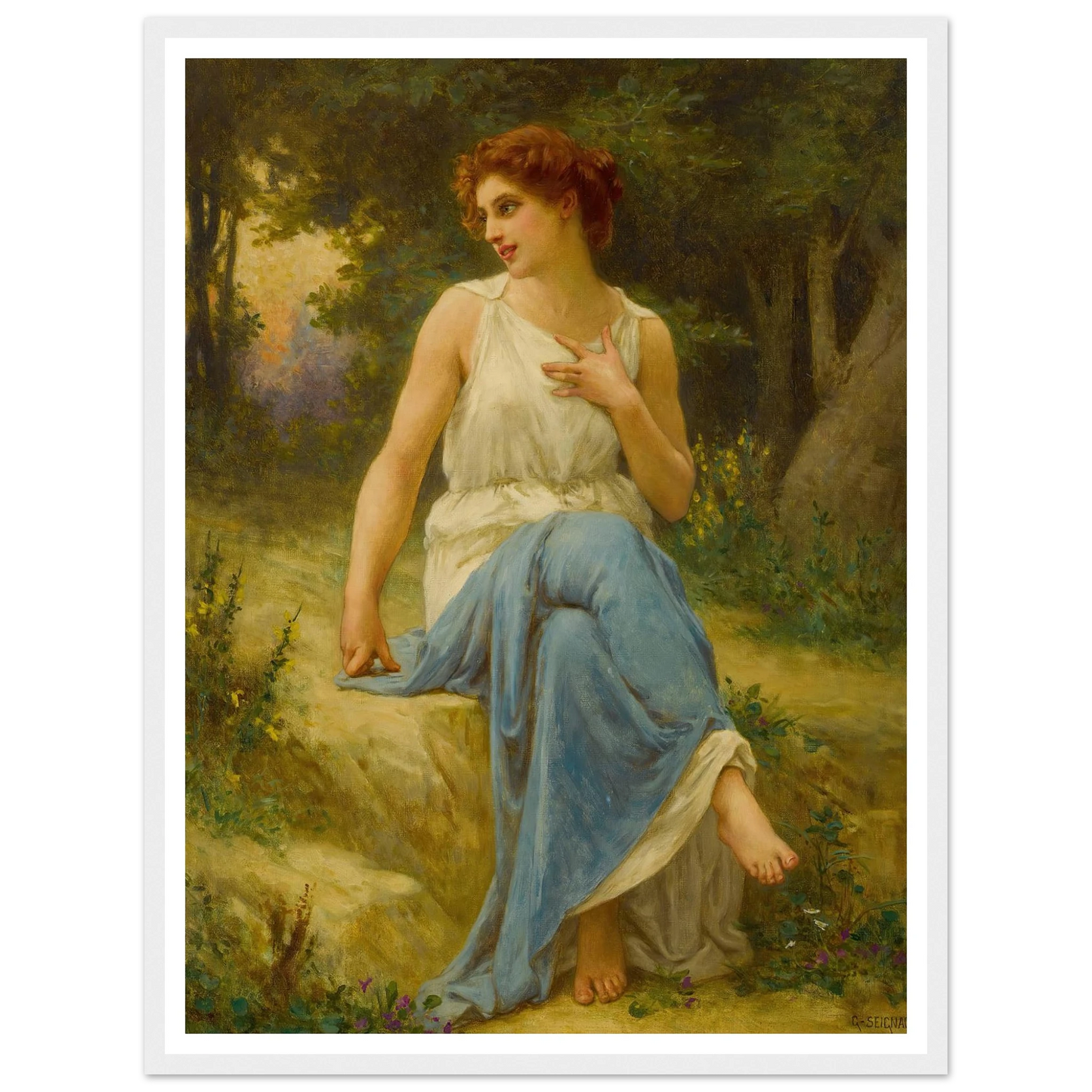 Portrait Of A Seated Woman Art Print | Guillaume Seignac-Quipham Collections