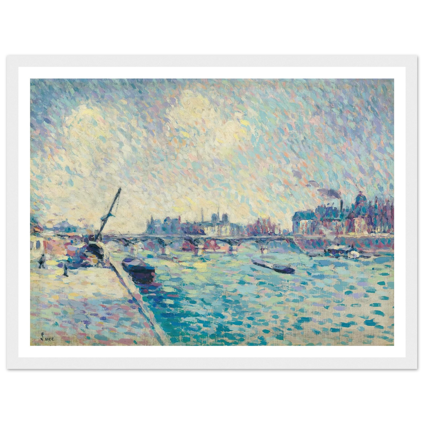 Paris, la Seine, Notre-Dame au loin (1898) Art Print | Maximilien Luce-Quipham Collections