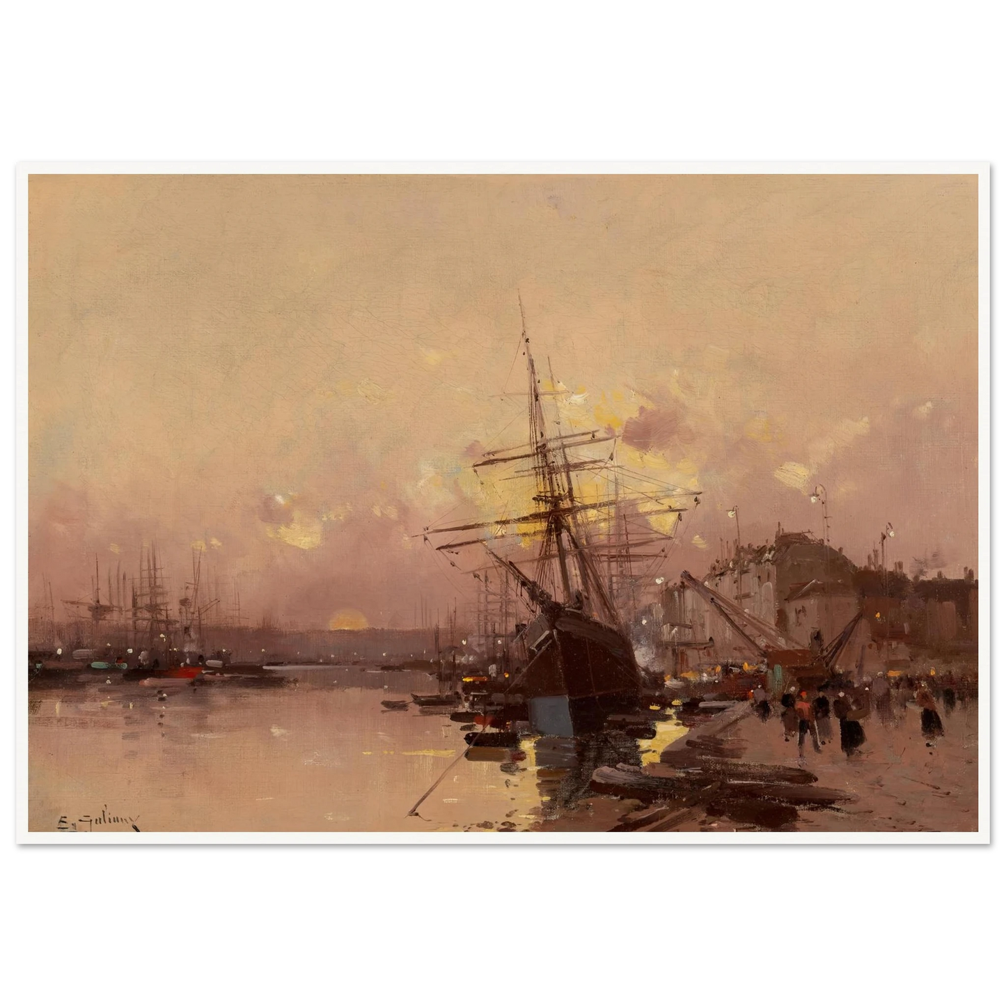 Port Breton au crépuscule Art Print | Eugene Galien Laloue-Quipham Collections