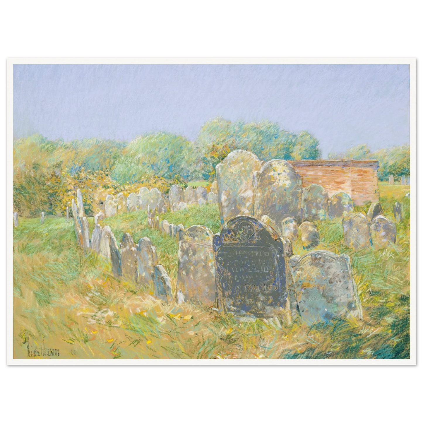 Colonial Graveyard at Lexington (ca. 1891) Art Print | Childe Hassam-Quipham Collections