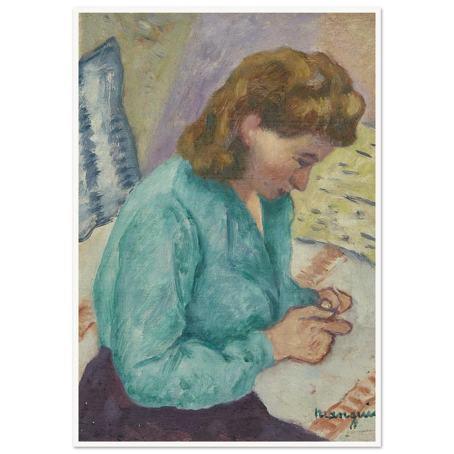 Geneviève Sauty de profil (1946) Art Print | Henri Manguin-Quipham Collections