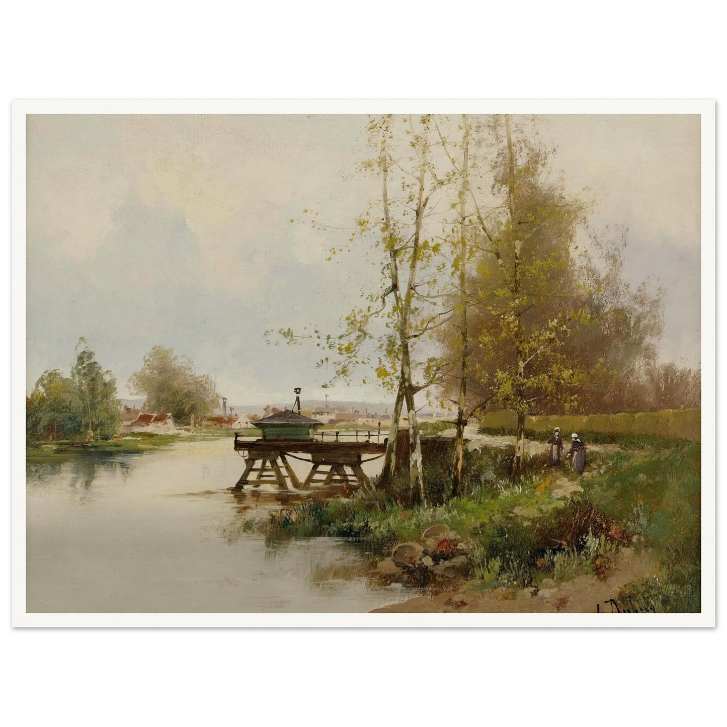 The Pond At The Edge Of The Village Art Print | Eugene Galien Laloue-Quipham Collections