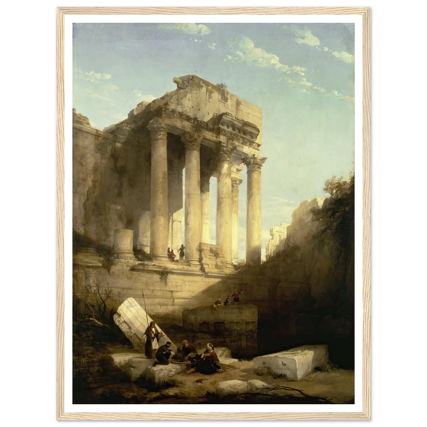 Baalbec,Ruins of the Temple of Bacchus Art Print | David Roberts - Framed Poster - 30x40 cm / 12x16″ - Black frame