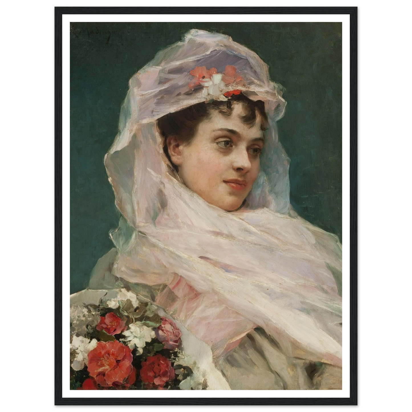 Aline Masson con tocado de gasa. (1880) Art Print | Raimundo de Madrazo y Garreta-Quipham Collections