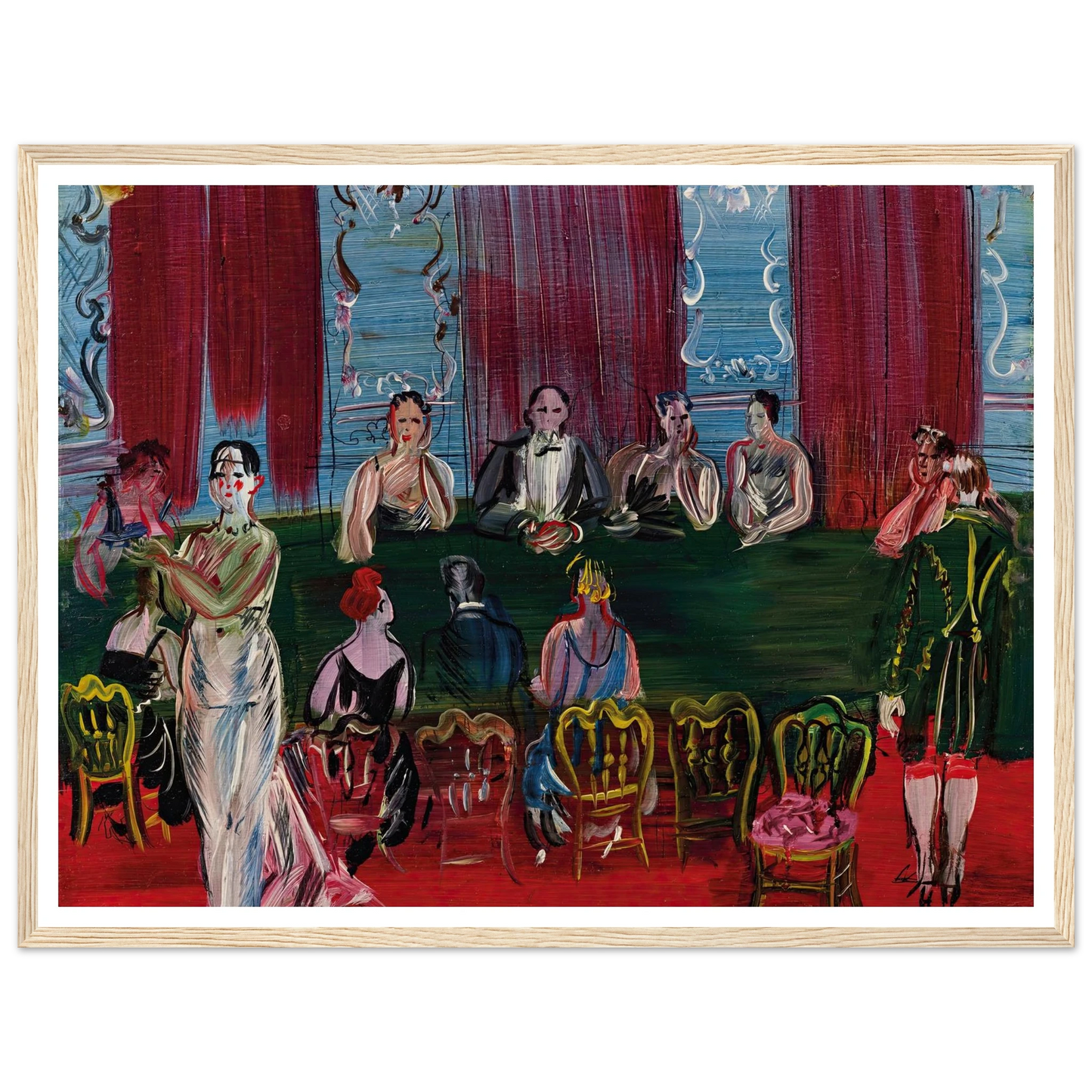Baccara (1938) Art Print | Raoul Dufy - Framed Poster - 30x40 cm / 12x16″ - Black frame
