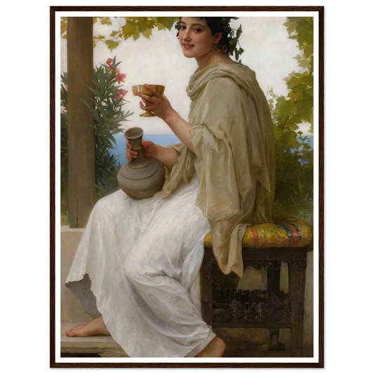 Bacchante (1894) Art Print | William Bouguereau - Framed Poster - 30x40 cm / 12x16″ - Black frame