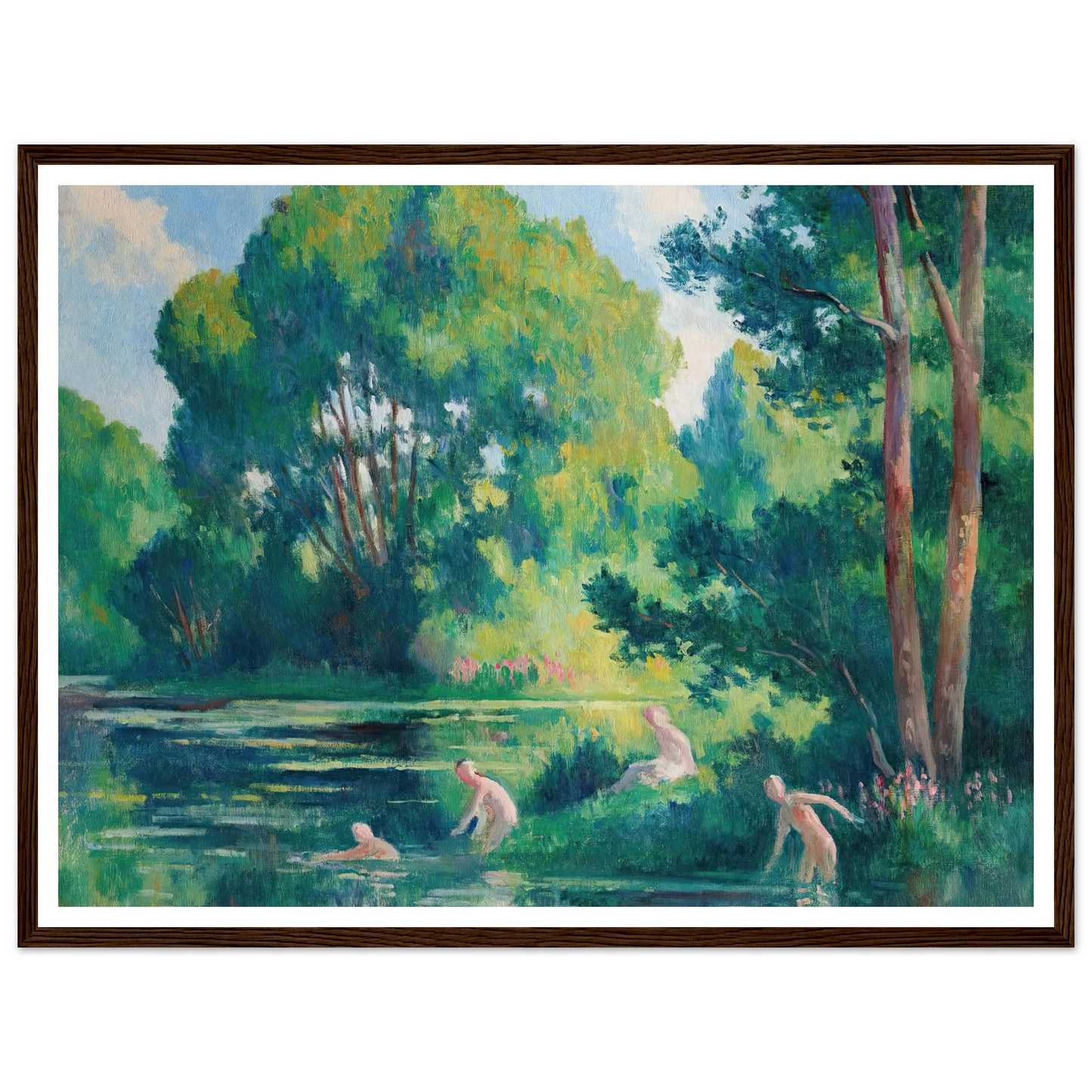 Rolleboise, baignade dans le petit bras de la Seine (1920) Art Print | Maximilien Luce-Quipham Collections