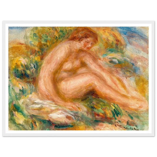 Baigneuse (circa 1916) Art Print | Pierre Auguste Renoir - Framed Poster - 30x40 cm / 12x16″ - Black frame