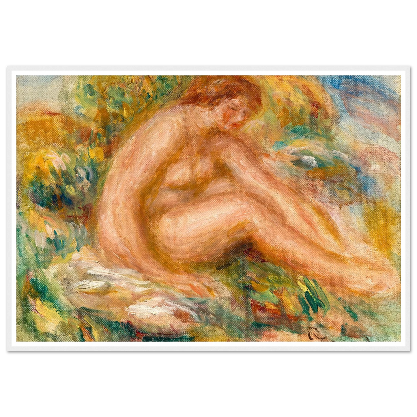 Baigneuse (circa 1916) Art Print | Pierre Auguste Renoir - Framed Poster - 30x40 cm / 12x16″ - Black frame