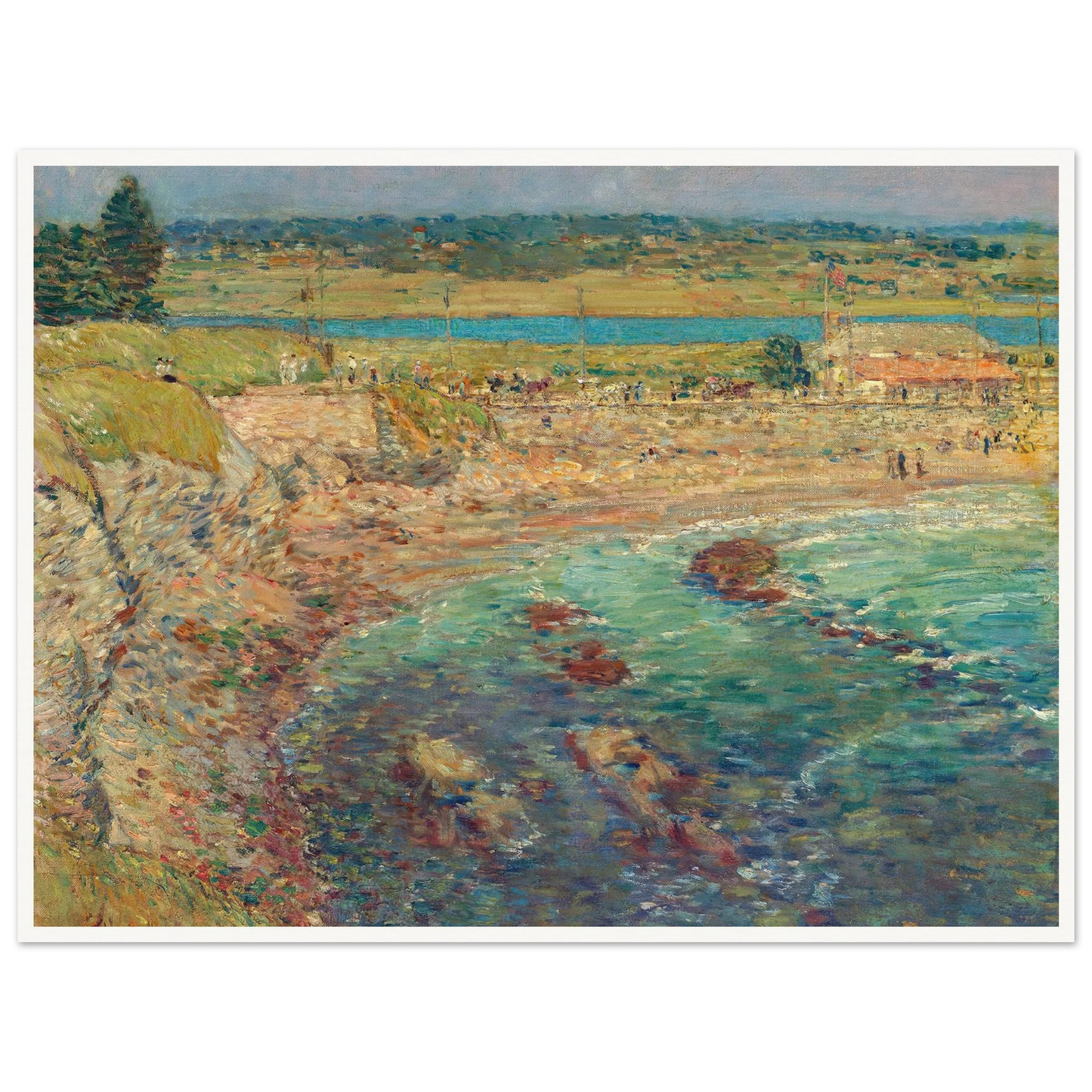 Bailey’s Beach, Newport, R.I. (1901) Art Print | Childe Hassam - Framed Poster - 30x40 cm / 12x16″ - Black frame