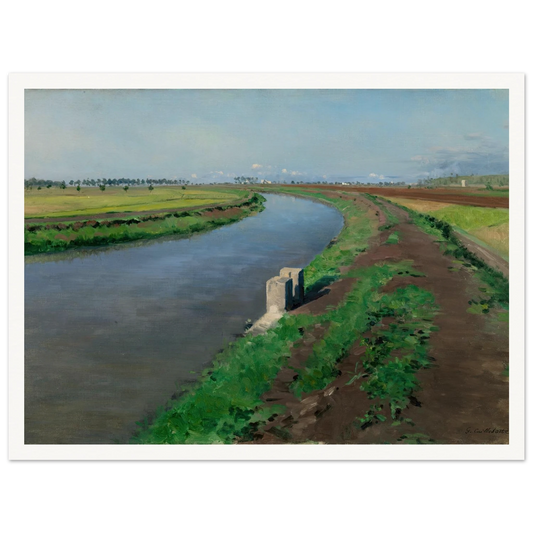 Banks of a Canal, near Naples (c.1872) Art Print | Gustave Caillebotte - Framed Poster - 30x40 cm / 12x16″ - Black frame