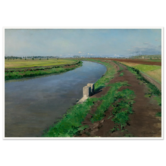 Banks of a Canal, near Naples (c.1872) Art Print | Gustave Caillebotte - Framed Poster - 30x40 cm / 12x16″ - Black frame